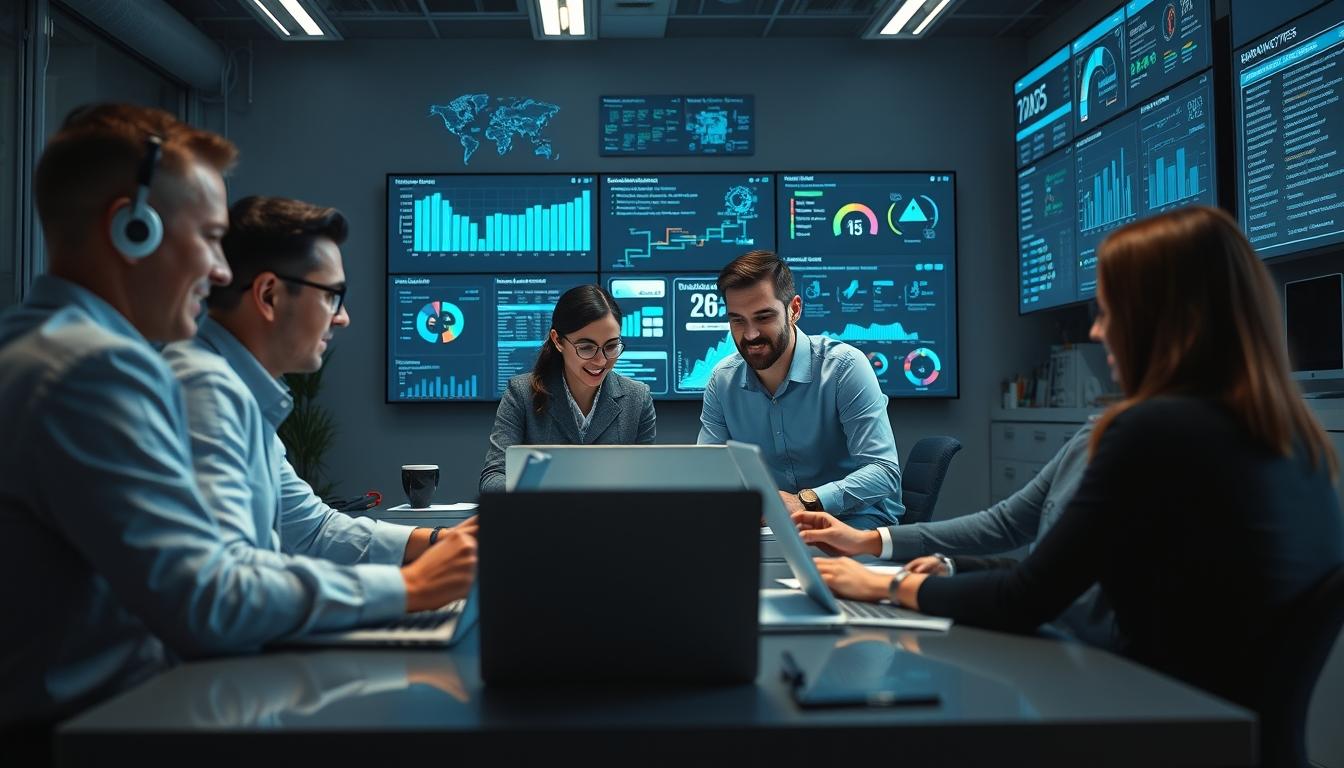 Business software development team collaboration